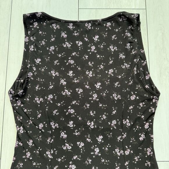 Kimchi Blue Urban Outfitters Sienna Ditsy Floral Black Mini Dress Size Medium - Picture 9 of 13